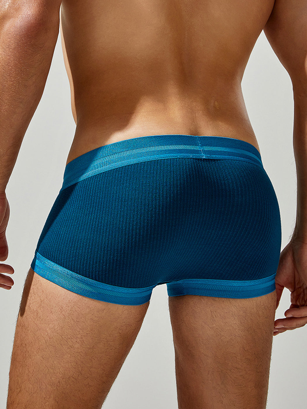 2 Pack Men's Spliced Color Trunks with Functional Fly | dmunderwear detail image 15