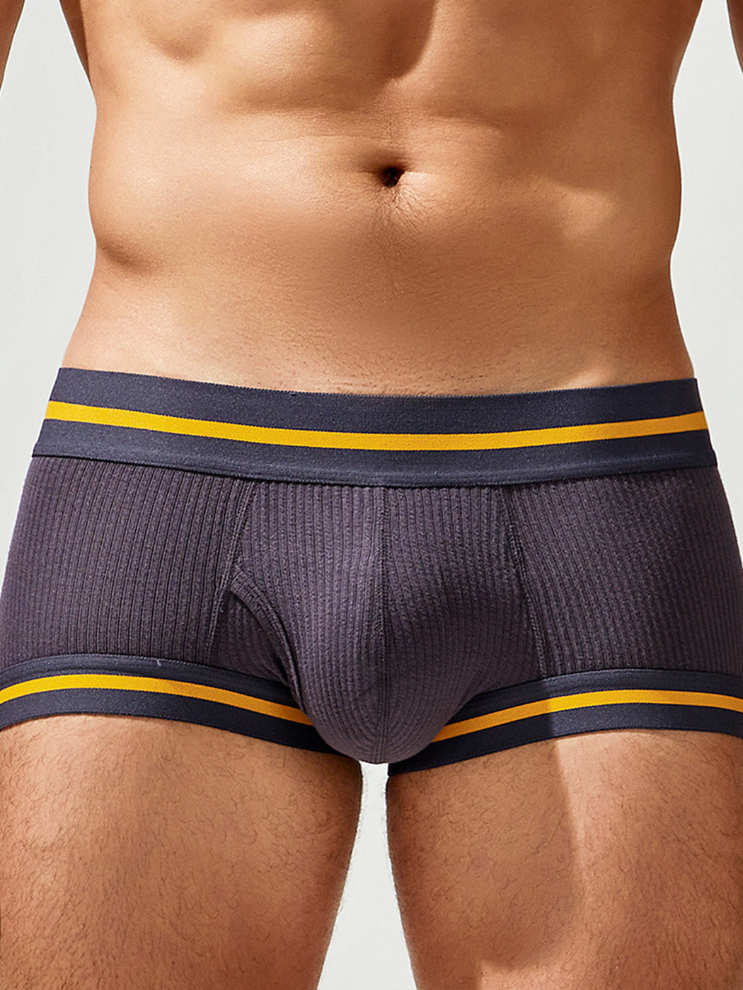 2 Pack Men's Spliced Color Trunks with Functional Fly | dmunderwear detail image 16
