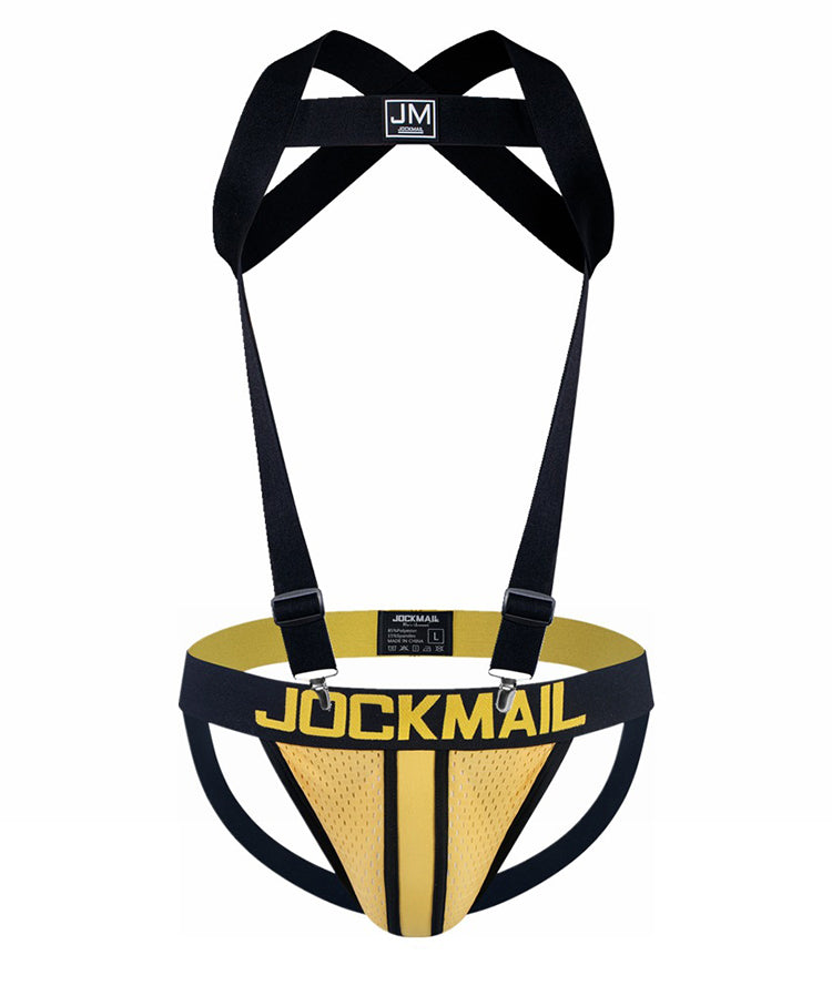 Men's Sporty Cut Adjustable Harness Elastic Supportive Fit Shoulder Strap & Jockstrap | dmunderwear detail image 11