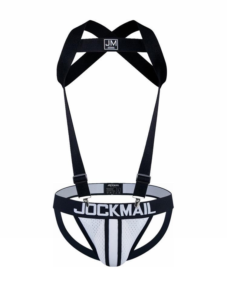 Men's Sporty Cut Adjustable Harness Elastic Supportive Fit Shoulder Strap & Jockstrap | dmunderwear detail image 6
