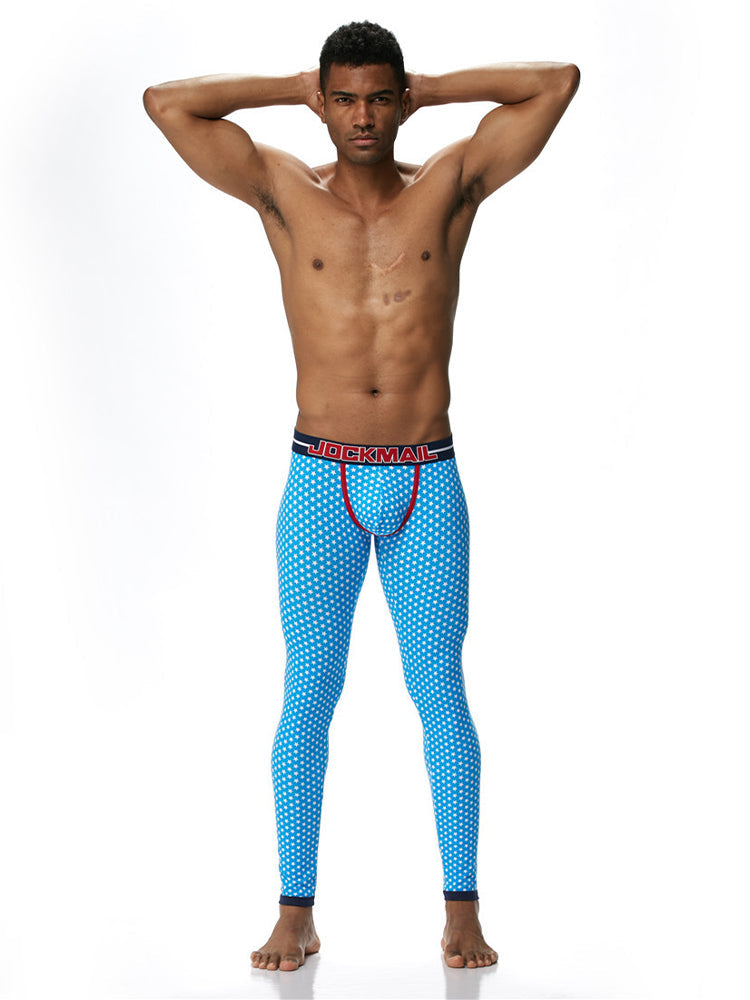 Men's Star Print Cotton Thermal Pants | dmunderwear