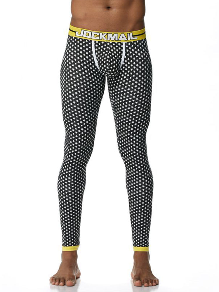 Men's Star Print Cotton Thermal Pants | dmunderwear detail image 2