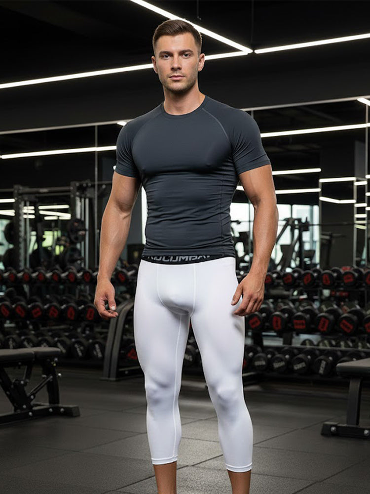 Men's Stretch Waistband Comfort-Fit Sports Protection Activewear Tights | dmunderwear
