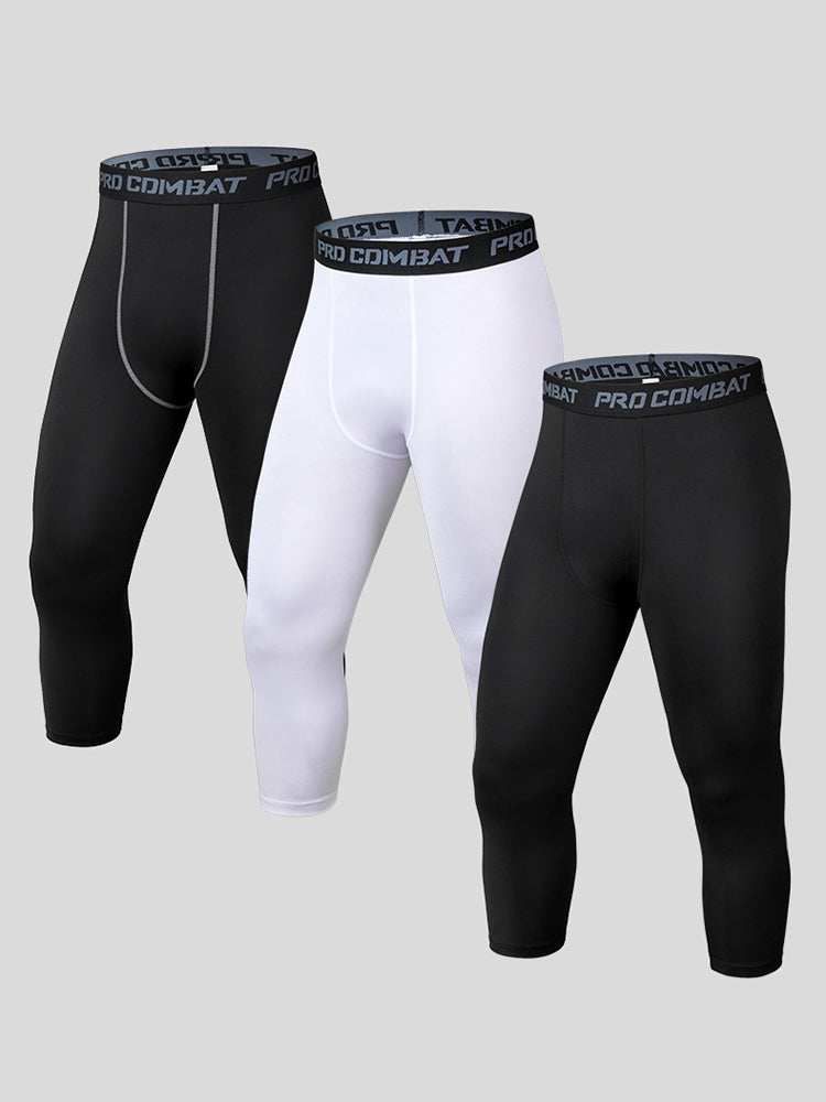 Men's Stretch Waistband Comfort-Fit Sports Protection Activewear Tights | dmunderwear detail image 3