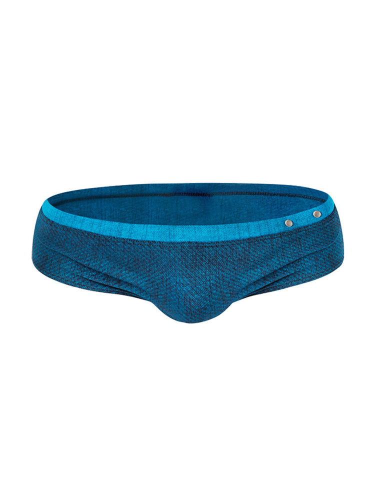 Men's Supportive Fit Anti-Odor Glazed Solid Color Low-Rise Swim Trunks | dmunderwear detail image 12