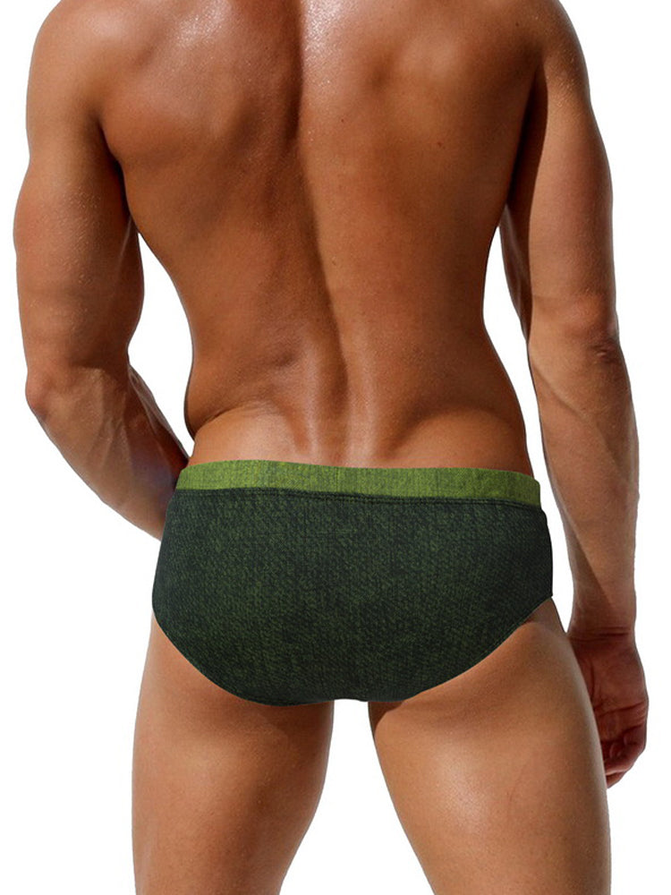 Men's Supportive Fit Anti-Odor Glazed Solid Color Low-Rise Swim Trunks | dmunderwear detail image 4