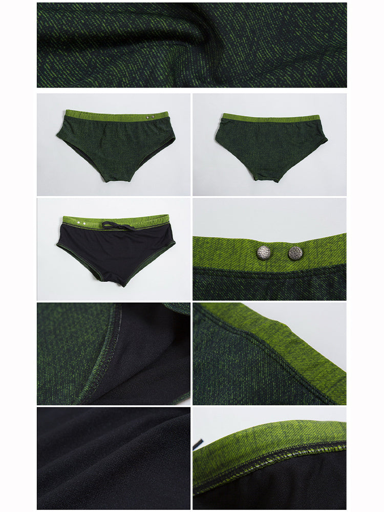 Men's Supportive Fit Anti-Odor Glazed Solid Color Low-Rise Swim Trunks | dmunderwear detail image 6