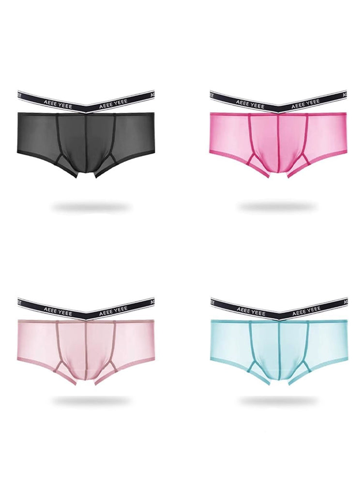Men's Transparent Ice Silk Waistband Separate Briefs | dmunderwear detail image 14
