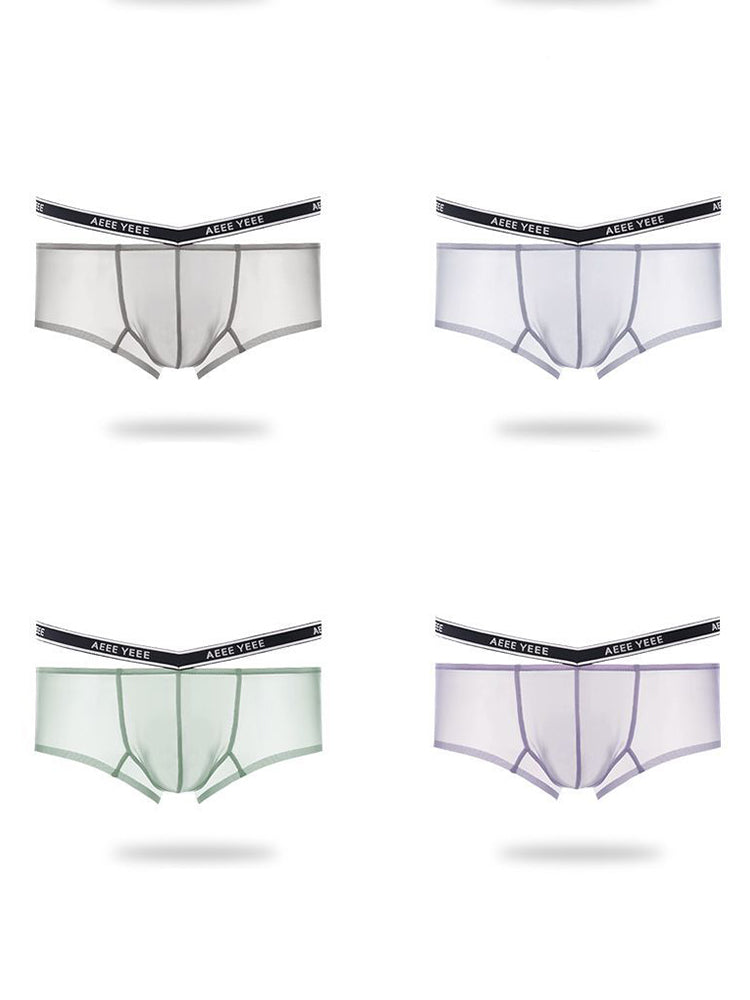 Men's Transparent Ice Silk Waistband Separate Briefs | dmunderwear detail image 15