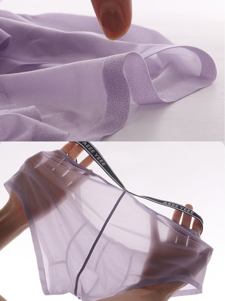 Men's Transparent Ice Silk Waistband Separate Briefs | dmunderwear detail image 8