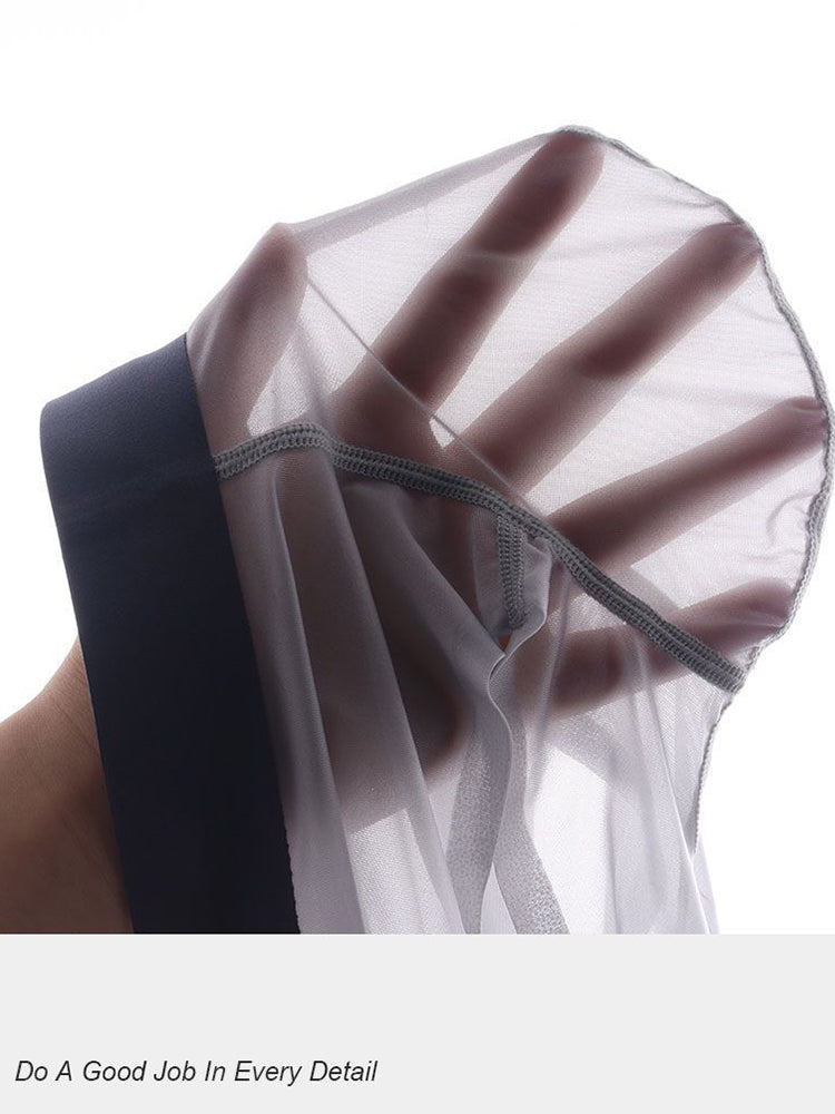 Men's Transparent Sexy Ice Silk Seamless Boxer Briefs | dmunderwear detail image 7