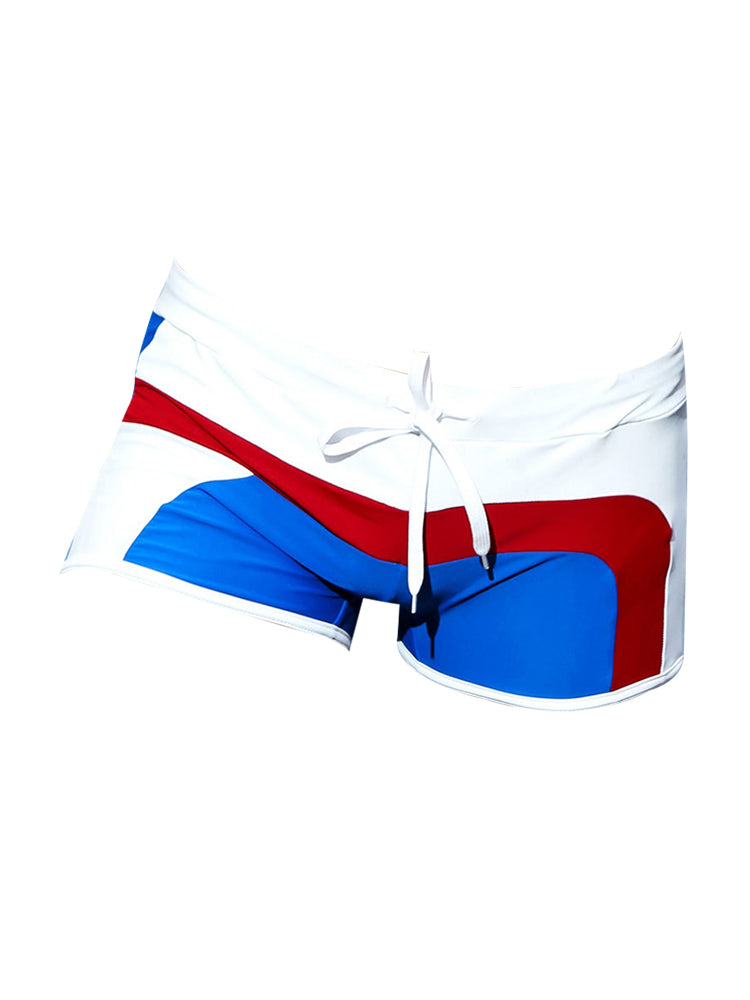 Men's Trendy Color-Block Beach Swim Shorts & Trunks | dmunderwear detail image 2
