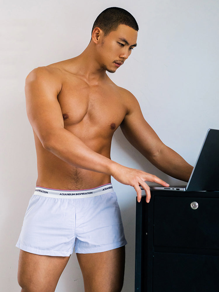 Men's Trendy Mid-Rise Breathable Lined Simple Home & Casual Boxers | dmunderwear detail image 12