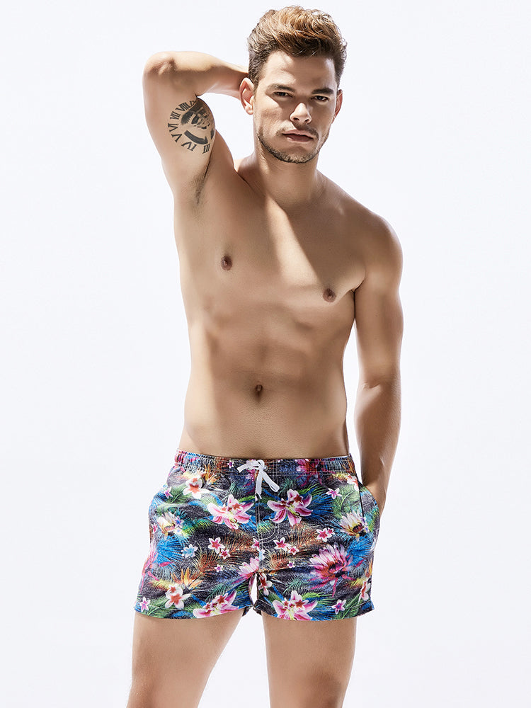 Men's Trendy Printed Sporty Cut Odor-Control Cooling Board Shorts | dmunderwear detail image 8