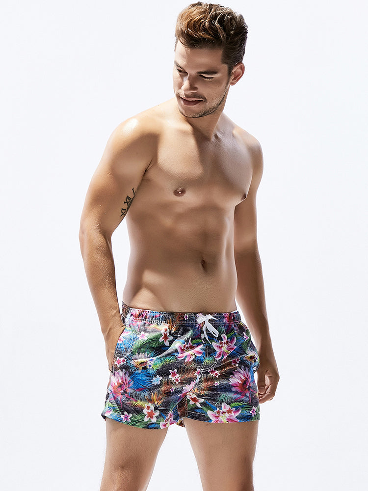 Men's Trendy Printed Sporty Cut Odor-Control Cooling Board Shorts | dmunderwear detail image 9
