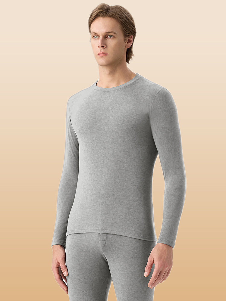 Men's Ultra-Soft Modal Second-Skin Warm-Touch Solid Color Cozy Thermal Sets | dmunderwear