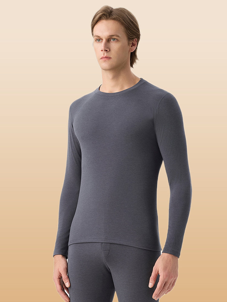 Men's Ultra-Soft Modal Second-Skin Warm-Touch Solid Color Cozy Thermal Sets | dmunderwear detail image 12