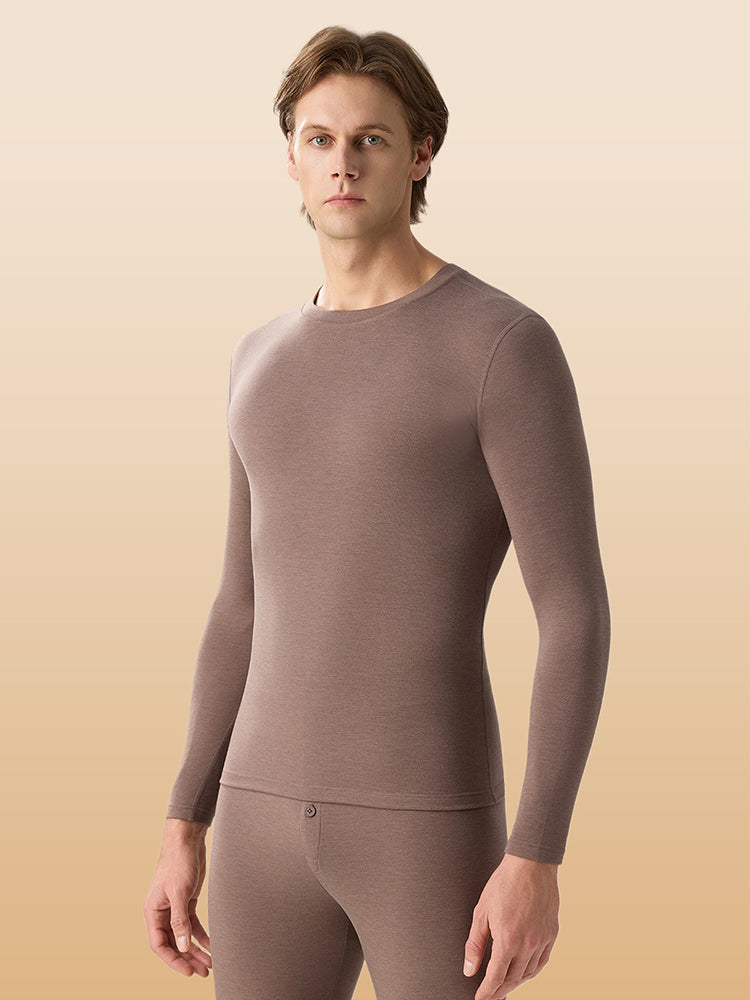 Men's Ultra-Soft Modal Second-Skin Warm-Touch Solid Color Cozy Thermal Sets | dmunderwear detail image 14