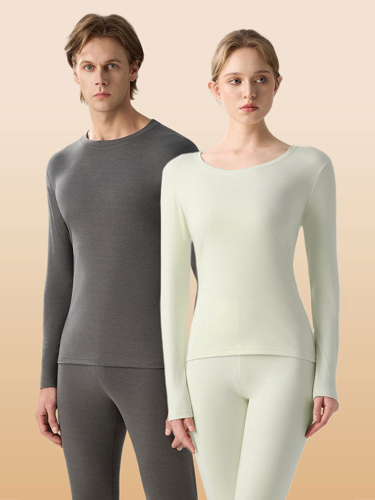 Men's Ultra-Soft Modal Second-Skin Warm-Touch Solid Color Cozy Thermal Sets | dmunderwear detail image 5