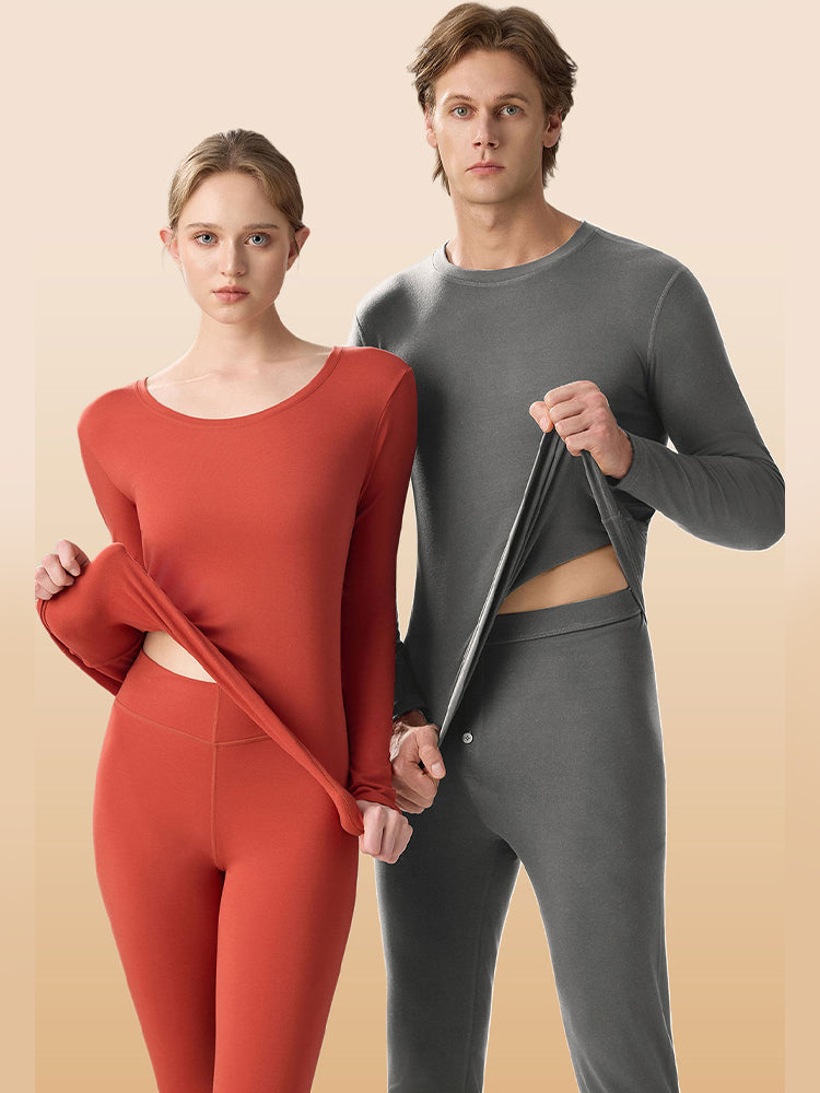 Men's Ultra-Soft Modal Second-Skin Warm-Touch Solid Color Cozy Thermal Sets | dmunderwear detail image 8