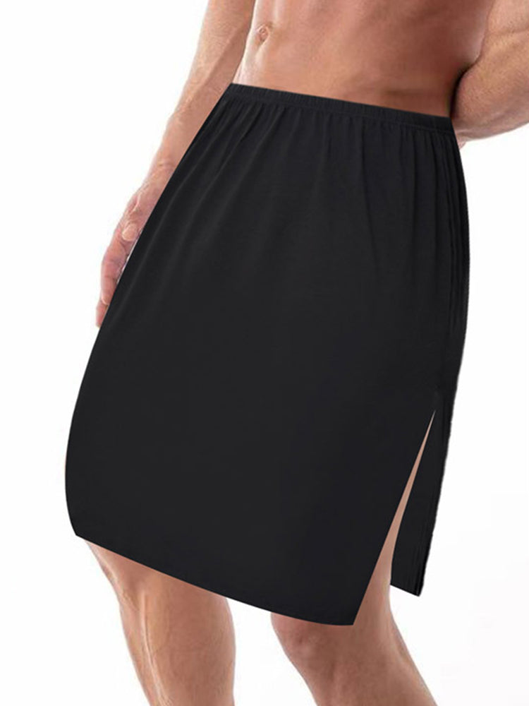 Men's Soft Modal Split-Side Relaxed Sleep Dress | dmunderwear detail image 18