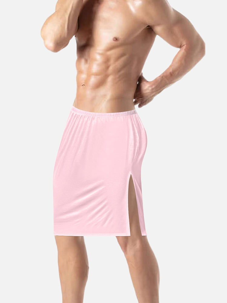 Men's Soft Modal Split-Side Relaxed Sleep Dress | dmunderwear detail image 3