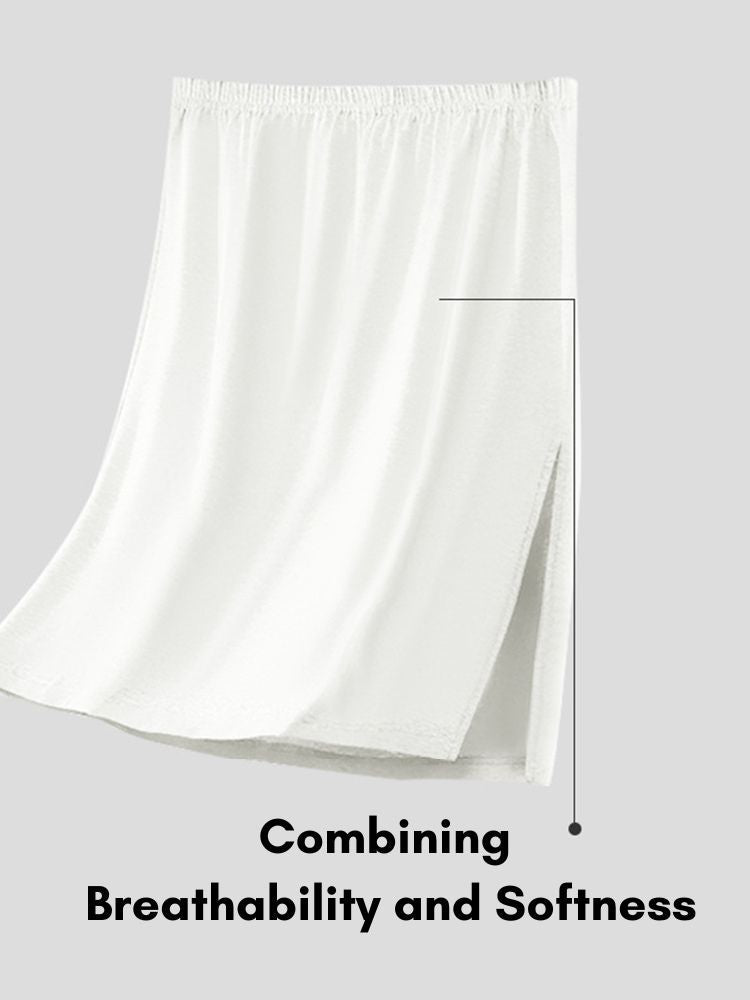Men's Soft Modal Split-Side Relaxed Sleep Dress | dmunderwear detail image 7
