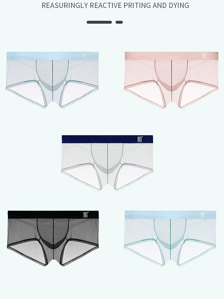 Men's Ultra-thin Low-Rise See-Through Ice Silk Briefs | dmunderwear detail image 15