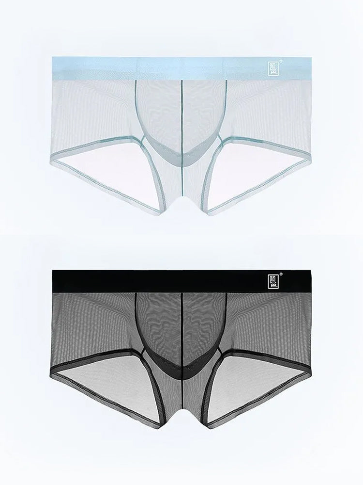 Men's Ultra-thin Low-Rise See-Through Ice Silk Briefs | dmunderwear detail image 19