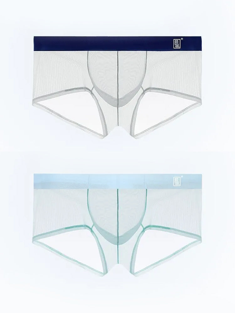 Men's Ultra-thin Low-Rise See-Through Ice Silk Briefs | dmunderwear detail image 20