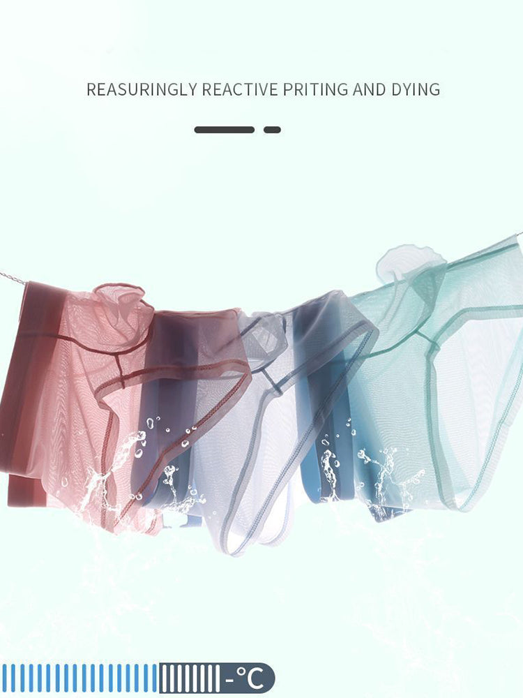 Men's Ultra-thin Low-Rise See-Through Ice Silk Briefs | dmunderwear detail image 3