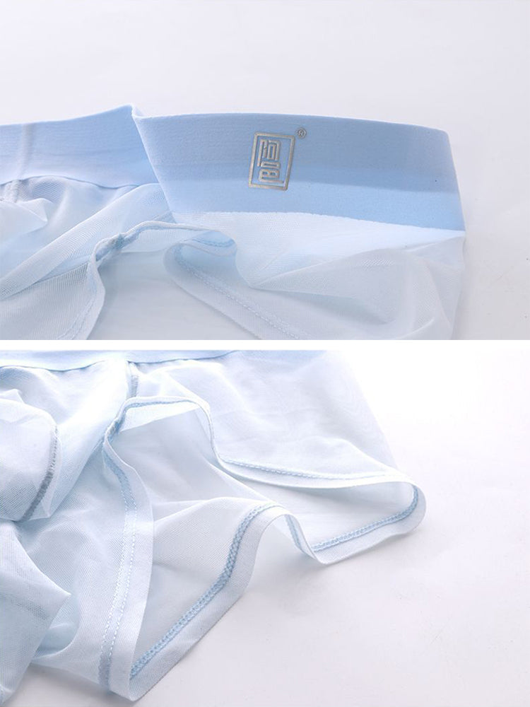 Men's Ultra-thin Low-Rise See-Through Ice Silk Briefs | dmunderwear detail image 7