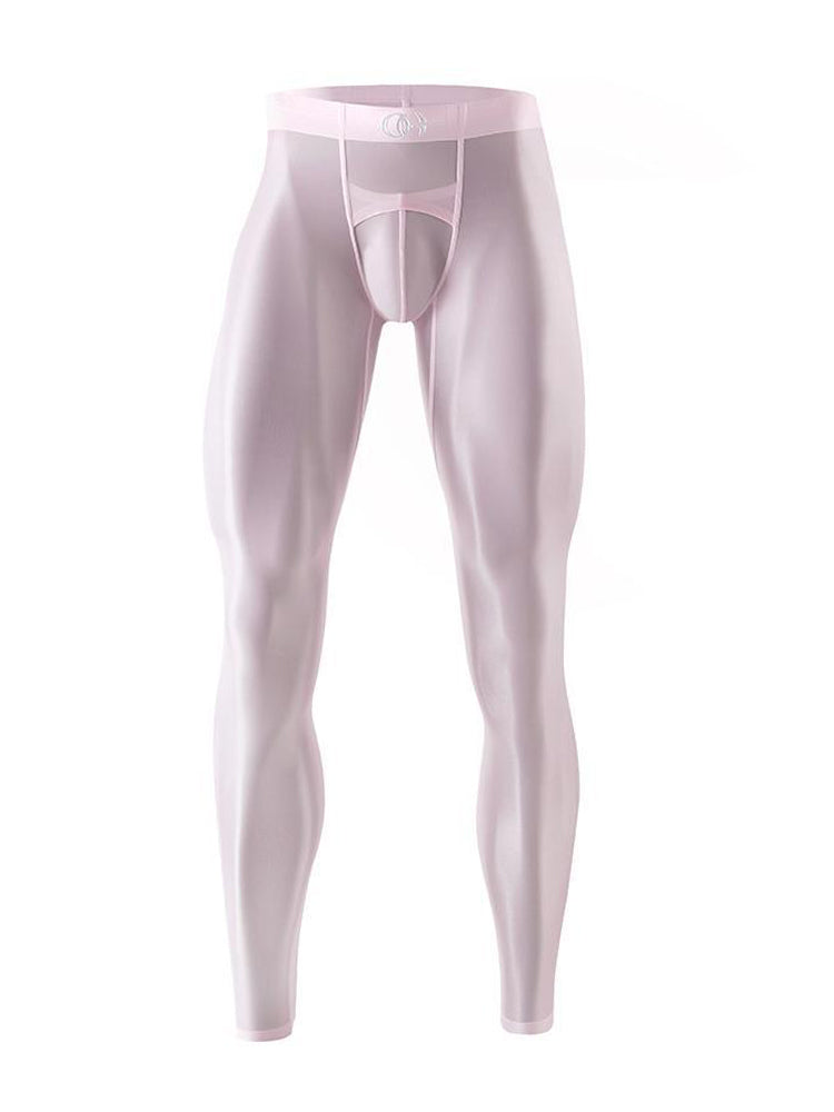 Men's Ultra-Thin Plastic Seamless Sexy Sports Tights | dmunderwear detail image 3