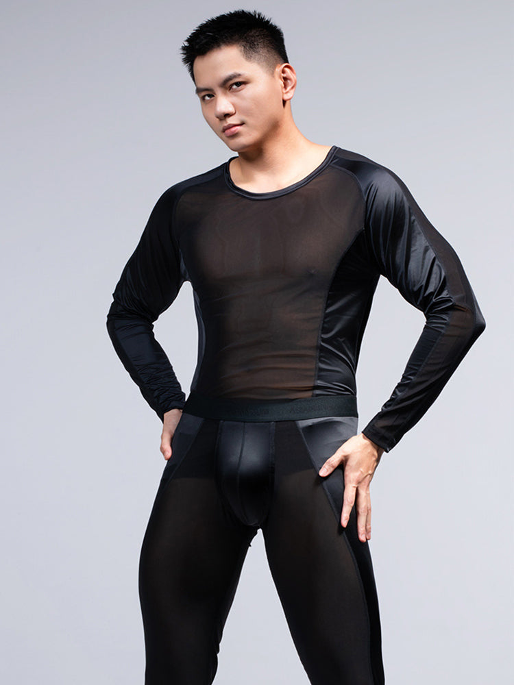 Men's Ultra-Thin Shape-Retaining Fabric Chafe-Free Design Activewear Tops & Tights | dmunderwear detail image 11