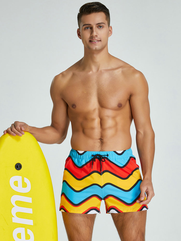 Men's Vibrant Graphic Odor-Control Comfy Waistband Casual Board Shorts | dmunderwear detail image 3