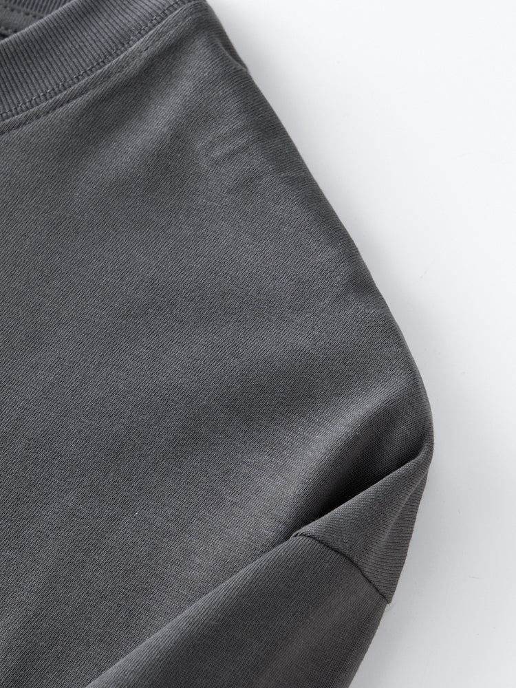 Men's Vintage Soft Pure Cotton Long Sleeve Oversized Relaxed-Fit Loungewear Tops | dmunderwear detail image 13