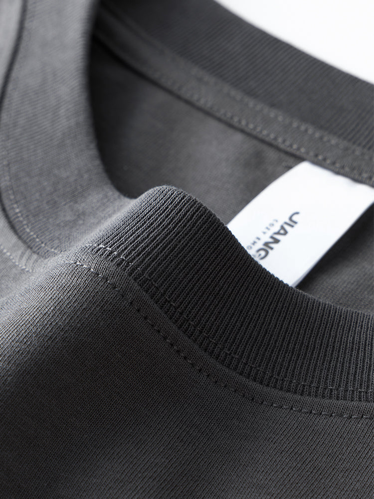 Men's Vintage Soft Pure Cotton Long Sleeve Oversized Relaxed-Fit Loungewear Tops | dmunderwear detail image 14
