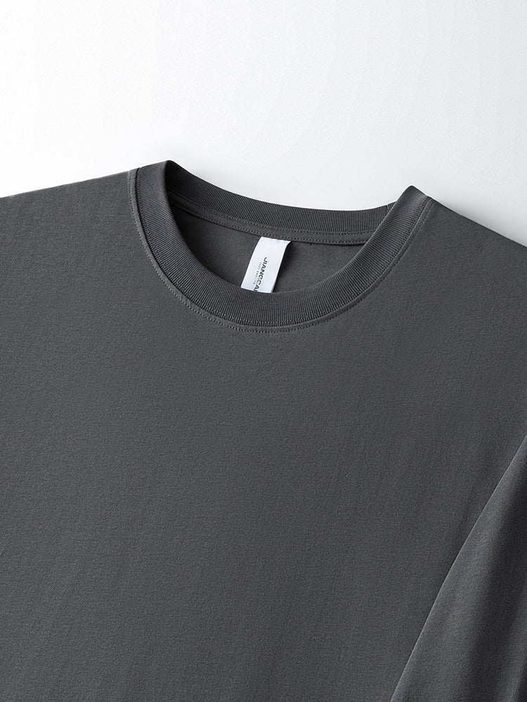 Men's Vintage Soft Pure Cotton Long Sleeve Oversized Relaxed-Fit Loungewear Tops | dmunderwear detail image 8