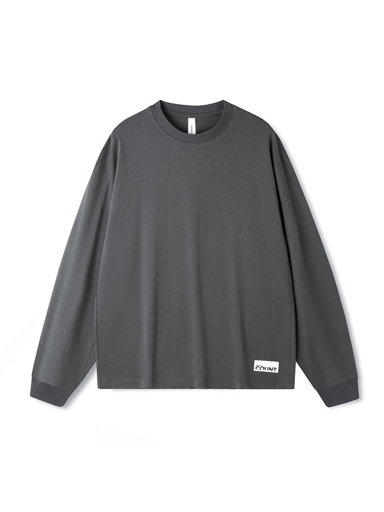 Men's Vintage Soft Pure Cotton Long Sleeve Oversized Relaxed-Fit Loungewear Tops | dmunderwear detail image 9