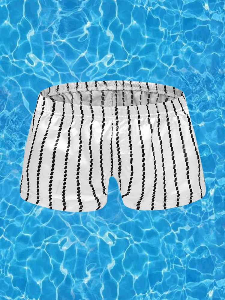 Men's Vintage Striped Moisture-Wicking Casual Board Shorts | dmunderwear