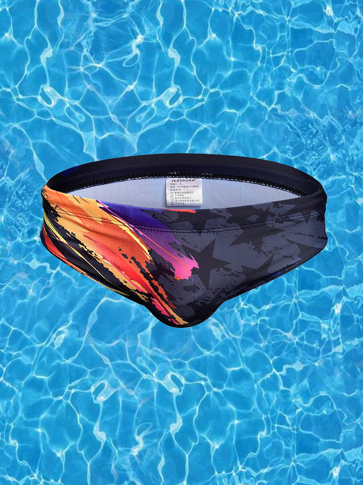Men's Youth Training Fashion Print Swim Brief | dmunderwear