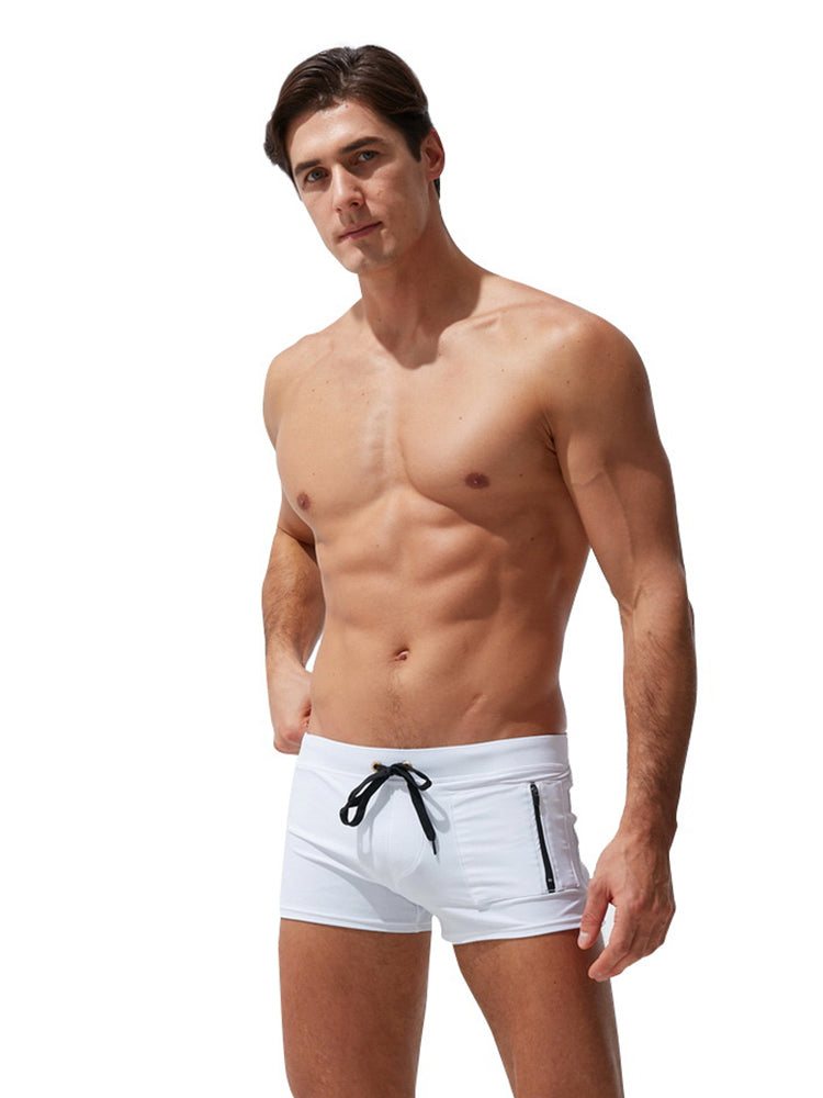 Men's Zippered Pocket Design Moisture-Wicking Swim Shorts & Trunks | dmunderwear detail image 10