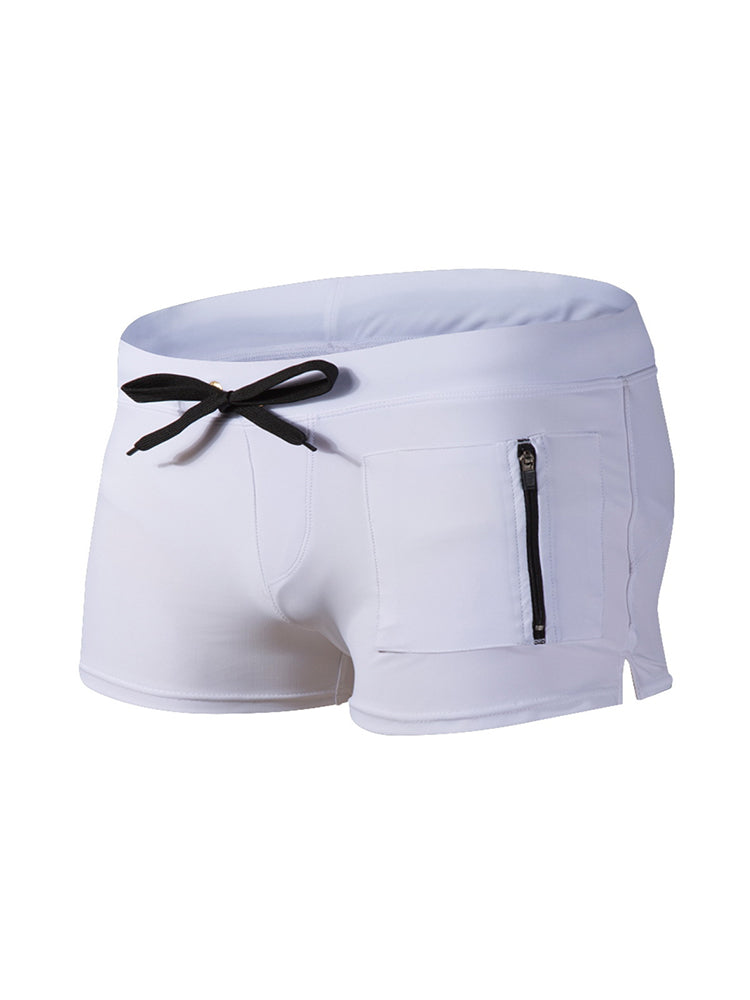 Men's Zippered Pocket Design Moisture-Wicking Swim Shorts & Trunks | dmunderwear detail image 12