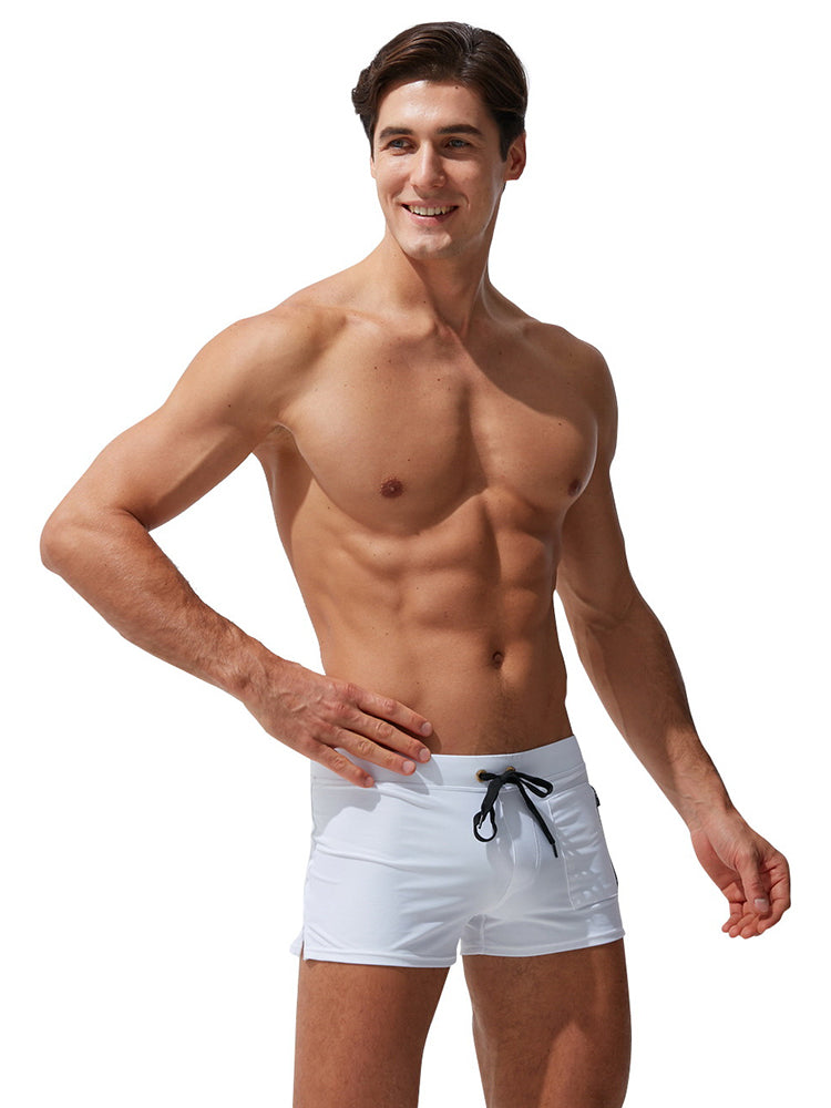 Men's Zippered Pocket Design Moisture-Wicking Swim Shorts & Trunks | dmunderwear detail image 14