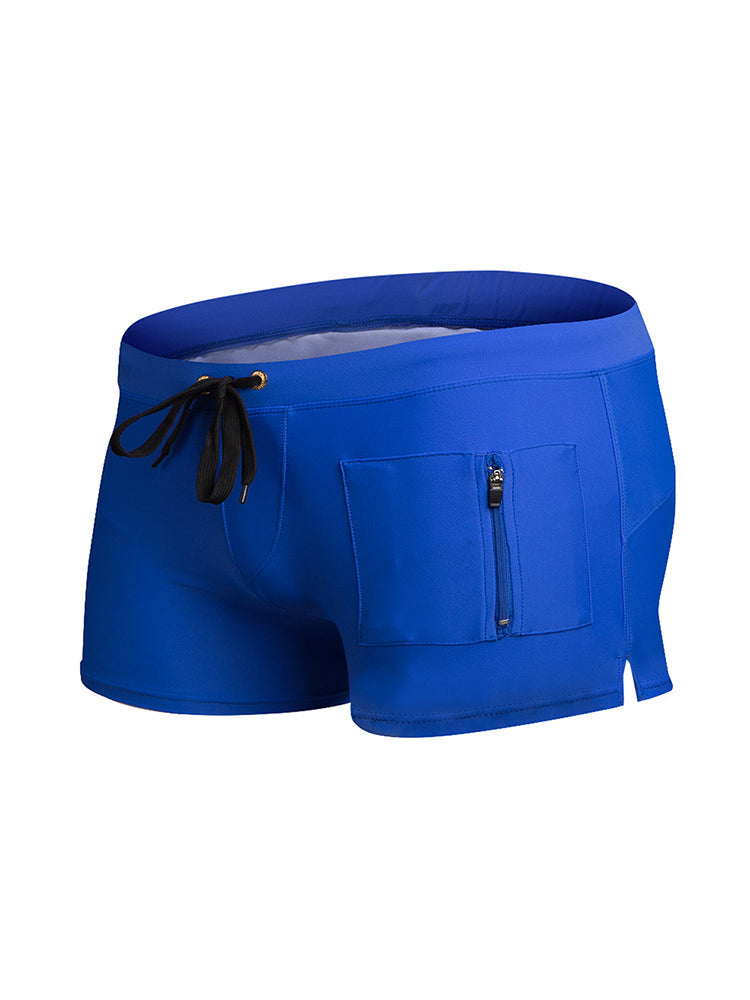 Men's Zippered Pocket Design Moisture-Wicking Swim Shorts & Trunks | dmunderwear detail image 16