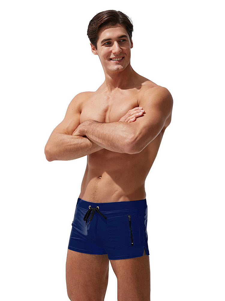 Men's Zippered Pocket Design Moisture-Wicking Swim Shorts & Trunks | dmunderwear detail image 18