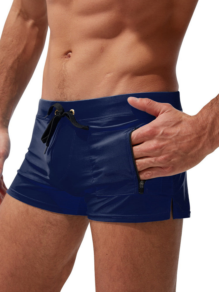 Men's Zippered Pocket Design Moisture-Wicking Swim Shorts & Trunks | dmunderwear detail image 20