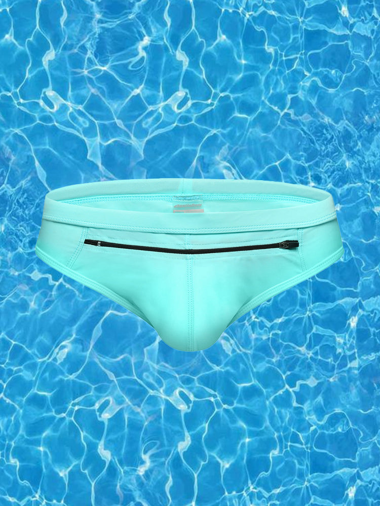 Men's Zippered Pocket Swim Brief And Trunk | dmunderwear