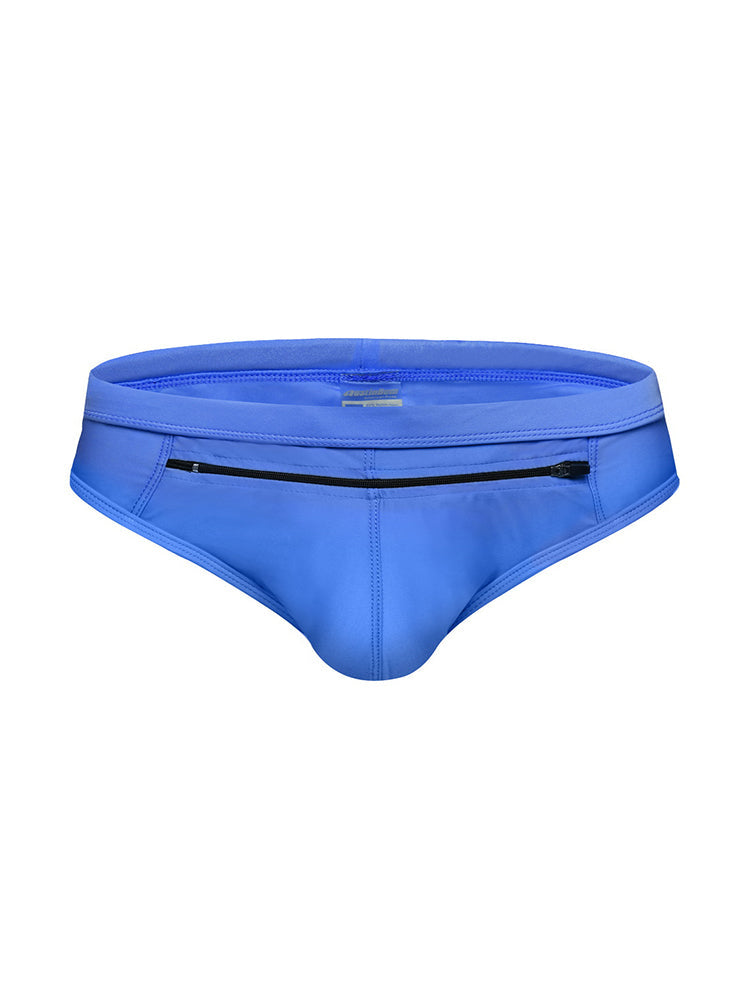 Men's Zippered Pocket Swim Brief And Trunk | dmunderwear detail image 12