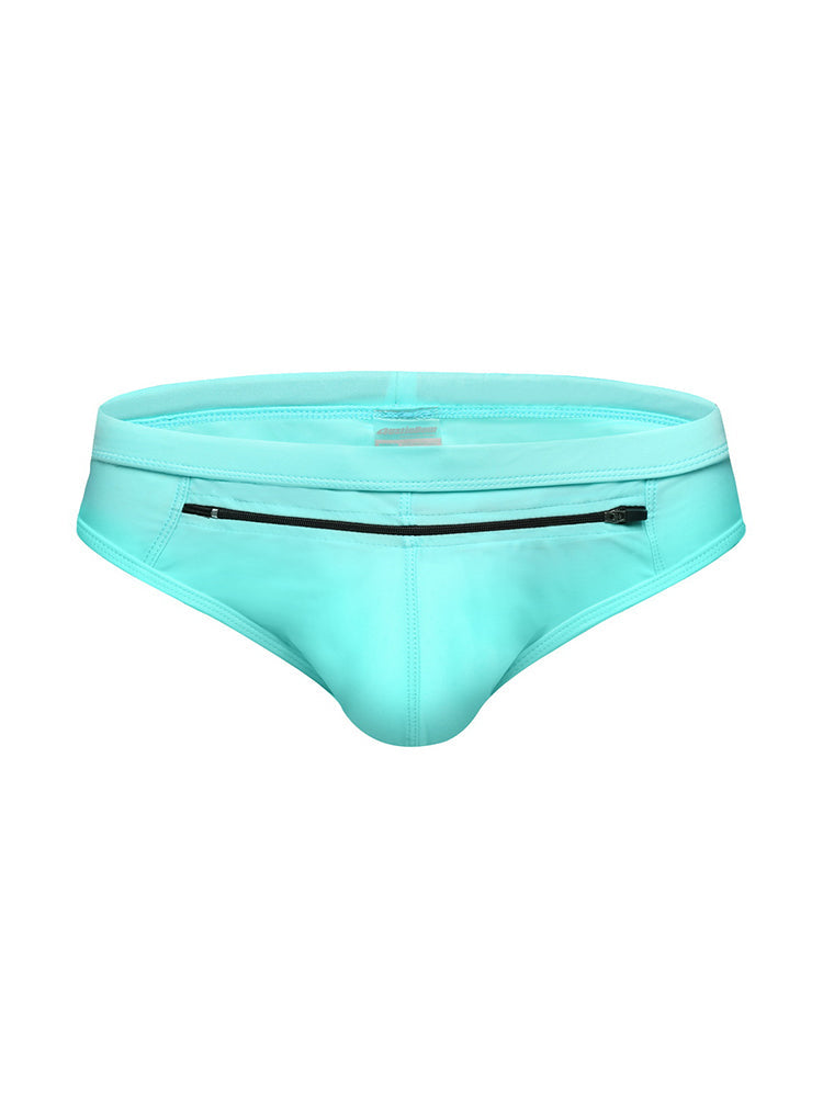 Men's Zippered Pocket Swim Brief And Trunk | dmunderwear detail image 17